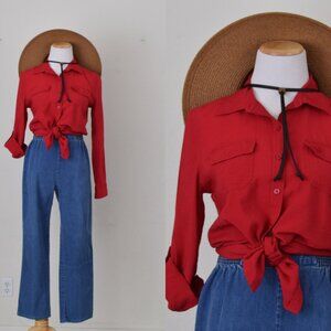 Van Heusen Womens Button Blouse Rayon/Nylon size SMALL